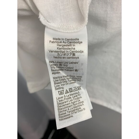 J.Crew Ruffle Sleeveless Top M Linen White Blouse - Picture 5 of 5